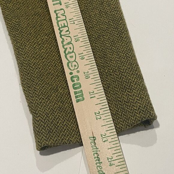 Free People Pea Coat Wool Silk Faux Fur Collar Women's Sz 10 Green Tweed Ribbon - Picture 15 of 16